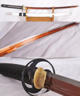 Hohe Qualität handgemachte rote Klinge 1095 Kohlenstoffstahl Kogarasu-Maru Stil japanische Samurai Schwert Katana R1153
