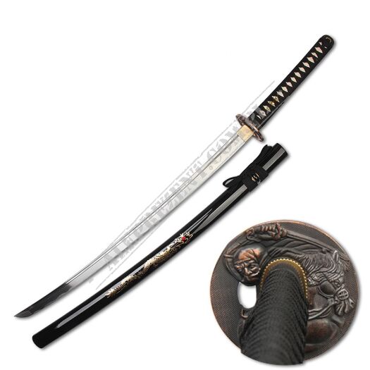 Katana Schwert scharf echt zum Training Metall Stahl 1045 Samurai 100% handgefertigt Nur für Erwachsene - 18 Jahre erforderlich 7KM7-410