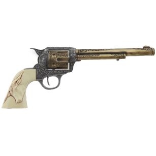 DELUXE REPLICA GUN - Gravierter Colt 1873 y PEACEMAKER Mit dem HEAD Bison (10206)