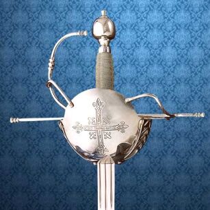 HISTORYCZNY RAPIER MUSZKIETERÓW Z POCHWĄ 1590 r repliki broni białej (WS500784)