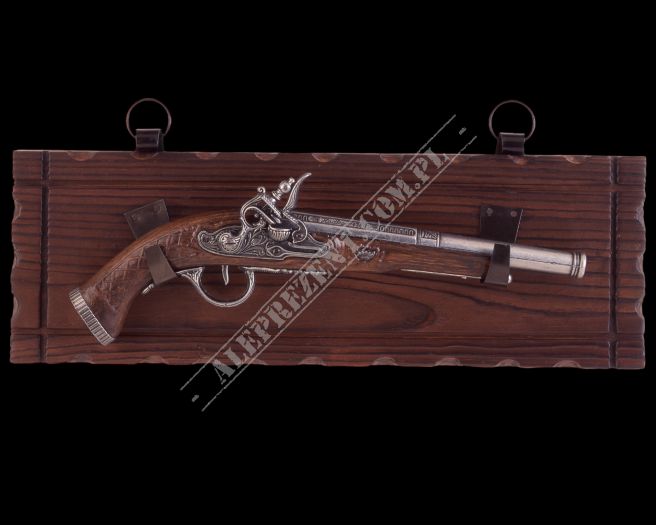 Włoski pistolet skałkowy z drewnianą zawieszką k1094-106