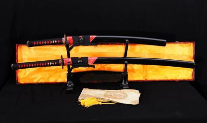 JAPANISCHE Samurai-SCHWERT-SATZ MARU, 1095 Kohlenstoffstahl, gehärteter TON R777