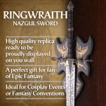 Miecz Ringwraith Inspirowany Lord of The Rings z Zawieszką 134 cm JT6242 - 3