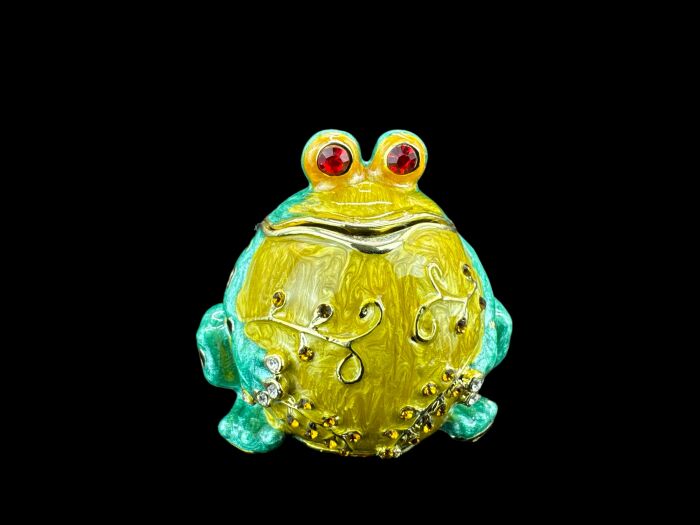 SIEDZĄCA ŻABA SZKATUŁKA Faberge P23089C