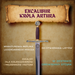 EKSKLUZYWNY DUŻY NOŻYK DO LISTÓW EKSKALIBUR KRÓLA ARTURA 27 CM PLUS STOJAK (01) - 2
