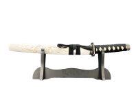 Japoński Sztylet Tanto Stalowy  z Pochwą Drewnianą i ze Stojakiem  Nożyk do Listów  HK1101S - 3