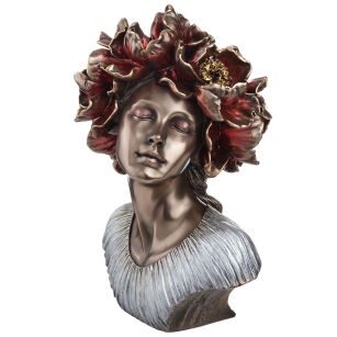 Rzeźba figurka popiersie - kobieta w kwiatach Veronese WU78578A4