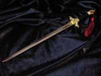 NOŻYK DO LISTÓW MINIATURKA HISTORYCZNY MIECZ TAI CHI STAL TOLEDAŃSKA 27 CM PLUS STOJAK (24/A) - 2