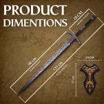 Miecz Witch King Angmar Inspirowany Lord of The Rings z Zawieszką 137 cm JT6241 - 4