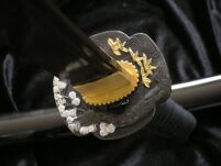 WSPANIAŁA KATANA O NIETYPOWYM OSTRZU - DAMAST + STOJAK TR-026 - 3