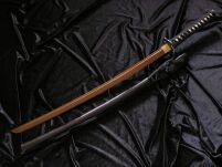 WSPANIAŁA KATANA O NIETYPOWYM OSTRZU - DAMAST + STOJAK TR-026 - 5