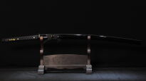 Ekstra Mocny Miecz Katana 61-62 HRC stal 1095 Hartowany Glinką Naturalny Hamon + STOJAK  BL777 - 8