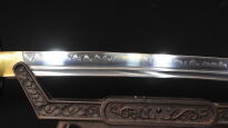 Ekstra Mocny Miecz Katana 61-62 HRC stal 1095 Hartowany Glinką Naturalny Hamon + STOJAK  BL777 - 7