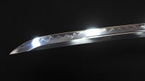 Ekstra Mocny Miecz Katana 61-62 HRC stal 1095 Hartowany Glinką Naturalny Hamon + STOJAK  BL777 - 9