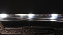 Ekstra Mocny Miecz Katana 61-62 HRC stal 1095 Hartowany Glinką Naturalny Hamon + STOJAK  BL777 - 11