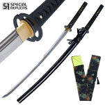 Ekstra Mocny Miecz Katana 61-62 HRC stal 1095 Hartowany Glinką Naturalny Hamon + STOJAK  BL777 - 2
