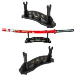 Solidny stojak pojedynczy do ekspozycji mieczy japońskich katana, wakizashi, tanto GXWOOD-04 - 3