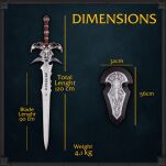 Wielki Miecz Stalowy Inspirowany World of Warcraft z zawieszką 120 cm JT6099 - 2