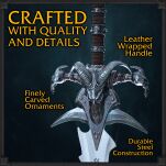 Wielki Miecz Stalowy Inspirowany World of Warcraft z zawieszką 120 cm JT6099 - 3