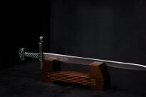 Ekskluzywny NOŻYK DO LISTÓW MINIATURKA HISTORYCZNY MIECZ KAROLA WIELKIEGO 27 CM PLUS STOJAK (06) - 6