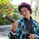 Miecz Wakizashi Krótka Katana Demon Slayer Kamado Tanjirous Drewniany 77cm plus Stojak i Pas JT10650-W - 3