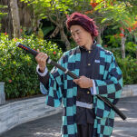 Miecz Wakizashi Krótka Katana Demon Slayer Kamado Tanjirous Drewniany 77cm plus Stojak i Pas JT10650-W - 5