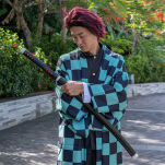 Miecz Wakizashi Krótka Katana Demon Slayer Kamado Tanjirous Drewniany 77cm plus Stojak i Pas JT10650-W - 6