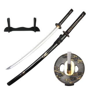 Katana Scorpio Schwert scharf echt zum Training Metall Dazu der Ständer Stahl 1060 Samurai 100% Handarbeit nur für Erwachsene - 18 Jahre erforderlich 7KM4-410