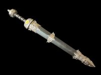 RZYMSKI MIECZ GLADIUS Z POCHWĄ JT6056BK MEGA HIT + STOJAK  80cm CZARNY - 5