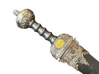 RZYMSKI MIECZ GLADIUS Z POCHWĄ JT6056BK MEGA HIT + STOJAK  80cm CZARNY - 11