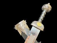 RZYMSKI MIECZ GLADIUS Z POCHWĄ JT6056BK MEGA HIT + STOJAK  80cm CZARNY - 12