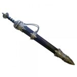 RZYMSKI MIECZ GLADIUS Z POCHWĄ JT6056BK MEGA HIT + STOJAK  80cm CZARNY - 7
