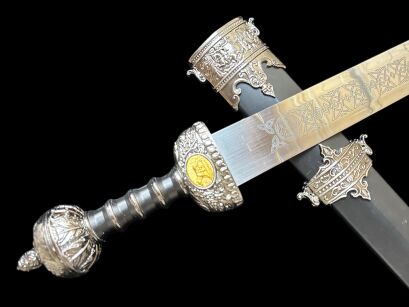 RZYMSKI MIECZ GLADIUS Z POCHWĄ JT6056BK MEGA HIT + STOJAK  80cm CZARNY