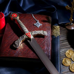 Reich verzierte KNIGHTS TEMPLAR SWORD mit Scheide (SW-374)