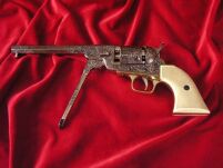REPLIKA BRONI - REWOLWER COLT NAVY USA 1851r. BOGATY GRAWER (1040/B) - 4