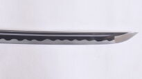 MIECZ KATANA DO TRENINGU LAITO , STAL WYSOKOWĘGLOWA 1065 RĘCZNIE KUTA +STOJAK  R873 - 6
