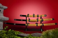 Tachi Schwert Set - Katana Schwert Echt Metall Wakizashi, Tanto - Samurai Schwert aus Stahl - Samurai Schwerter als Anime Deko - Japanisches Sword mit Schwertständer HKS013 - 6