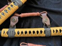 Tachi Schwert Set - Katana Schwert Echt Metall Wakizashi, Tanto - Samurai Schwert aus Stahl - Samurai Schwerter als Anime Deko - Japanisches Sword mit Schwertständer HKS013 - 9