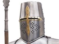 ZBROJA RYCERSKA 1:1 Z XVI w. Z TARCZĄ I KOPIĄ repliki broni (905)  - 2