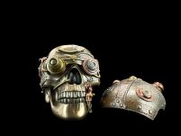 STEAMPUNK SCHÄDEL MIT LEDER-BESCHAFFENHEITS-TRINKET-KASTEN (WU76558A4) - 2