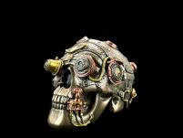 STEAMPUNK SCHÄDEL MIT LEDER-BESCHAFFENHEITS-TRINKET-KASTEN (WU76558A4) - 7