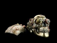 STEAMPUNK SCHÄDEL MIT LEDER-BESCHAFFENHEITS-TRINKET-KASTEN (WU76558A4) - 8
