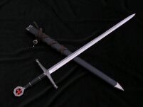KRÓTKI MIECZ TEMPLARIUSZY DUŻY SZTYLET  Z POCHWĄ TX1063-230A 58CM - 11