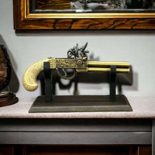 ENGLISH GUN Double Barreled Steinschloss aus dem achtzehnten Jahrhundert (K1114-L)