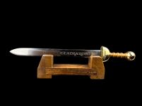 Ekskluzywny Nożyk do listów miniaturka historyczny miecz gladiatorów 27 cm plus stojak (04) - 12