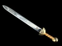 Ekskluzywny Nożyk do listów miniaturka historyczny miecz gladiatorów 27 cm plus stojak (04) - 13