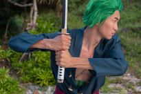 Miecz Wakizashi Krótka Katana Roronoa Zoro Wado Lchimonji One Piece Drewniany 77cm plus Stojak i Pas JT10512-W - 18