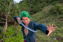 Miecz Wakizashi Krótka Katana Roronoa Zoro Wado Lchimonji One Piece Drewniany 77cm plus Stojak i Pas JT10512-W - 20