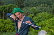 Miecz Wakizashi Krótka Katana Roronoa Zoro Wado Lchimonji One Piece Drewniany 77cm plus Stojak i Pas JT10512-W - 2