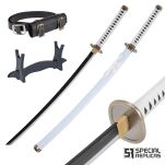 Miecz Wakizashi Krótka Katana Roronoa Zoro Wado Lchimonji One Piece Drewniany 77cm plus Stojak i Pas JT10512-W - 3